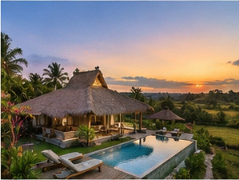 Villa Dassang Sunset - kolam utama & tampak luar